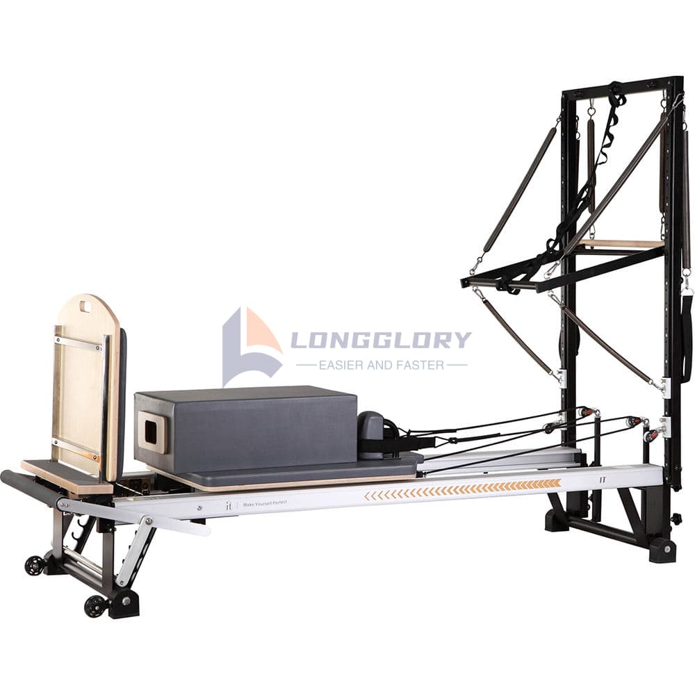 Pilates reformator i aluminium med halvtårn